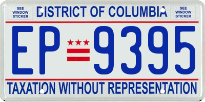 DC license plate EP9395