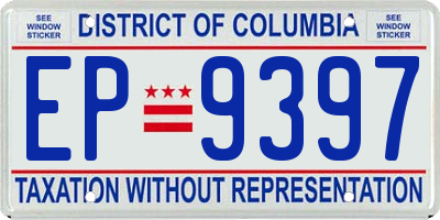DC license plate EP9397