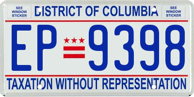 DC license plate EP9398