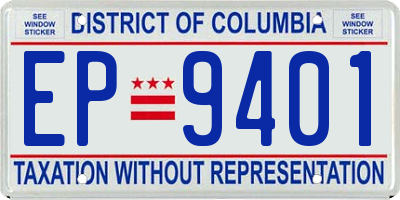 DC license plate EP9401