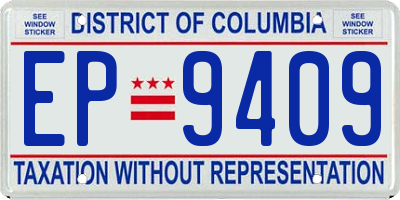 DC license plate EP9409