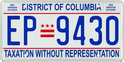 DC license plate EP9430