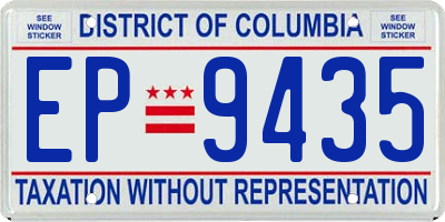 DC license plate EP9435