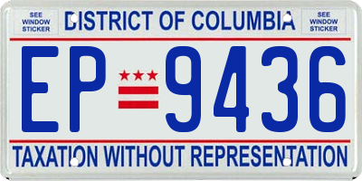 DC license plate EP9436