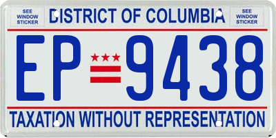 DC license plate EP9438