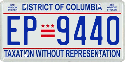 DC license plate EP9440