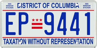 DC license plate EP9441