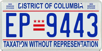 DC license plate EP9443