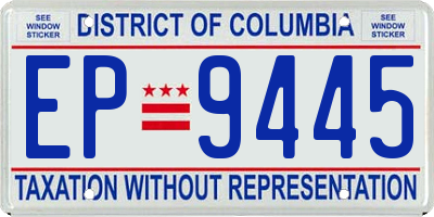 DC license plate EP9445
