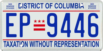 DC license plate EP9446