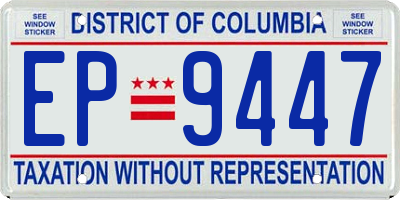 DC license plate EP9447