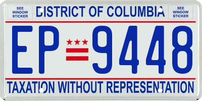 DC license plate EP9448