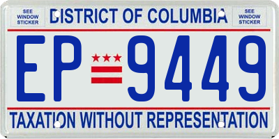 DC license plate EP9449
