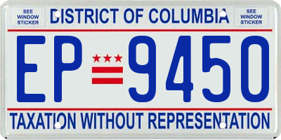 DC license plate EP9450