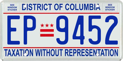 DC license plate EP9452