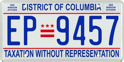 DC license plate EP9457