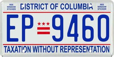 DC license plate EP9460
