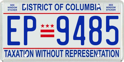 DC license plate EP9485