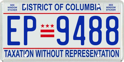 DC license plate EP9488