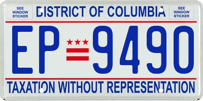 DC license plate EP9490