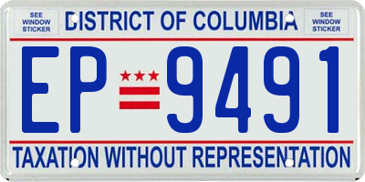 DC license plate EP9491