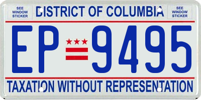 DC license plate EP9495
