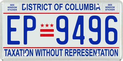 DC license plate EP9496