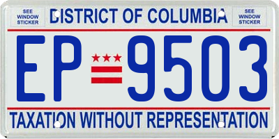 DC license plate EP9503