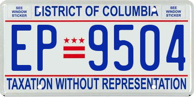 DC license plate EP9504