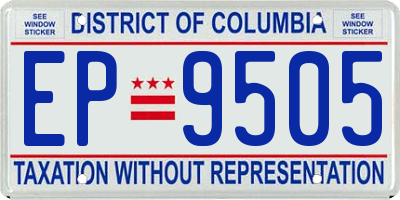 DC license plate EP9505