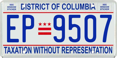 DC license plate EP9507
