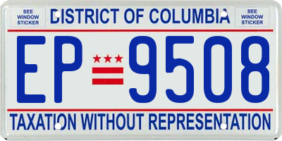DC license plate EP9508