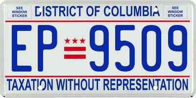 DC license plate EP9509