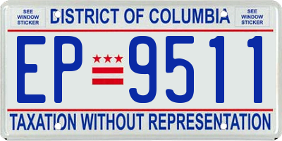 DC license plate EP9511