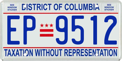 DC license plate EP9512