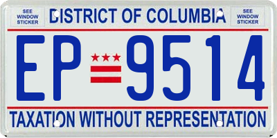 DC license plate EP9514