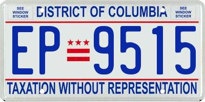 DC license plate EP9515