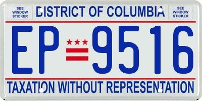 DC license plate EP9516