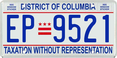 DC license plate EP9521