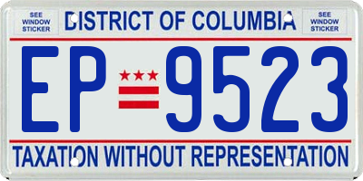 DC license plate EP9523