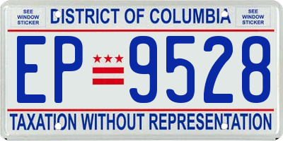 DC license plate EP9528