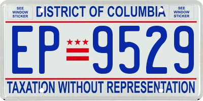 DC license plate EP9529