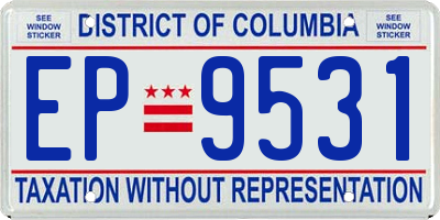 DC license plate EP9531