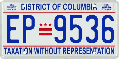 DC license plate EP9536