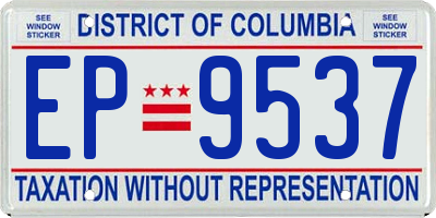 DC license plate EP9537
