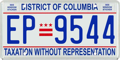 DC license plate EP9544