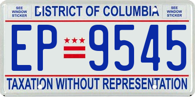 DC license plate EP9545