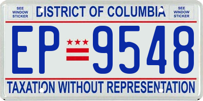 DC license plate EP9548