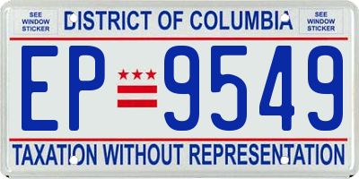 DC license plate EP9549
