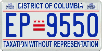 DC license plate EP9550